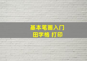 基本笔画入门 田字格 打印